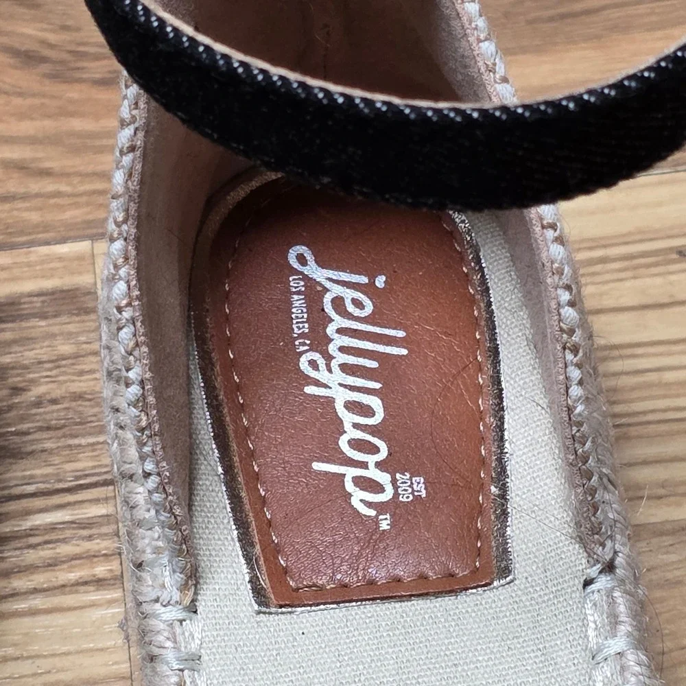Jellypop‎ Espadrille Wedge Sandals Women's Size 8M Ankle Strap Denim